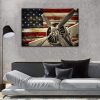 American Flag Aircraft Fighter Bomber Head Propelle Canvas Prints