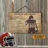 American Football Life Lessons Custom Wood Rectangle Sign