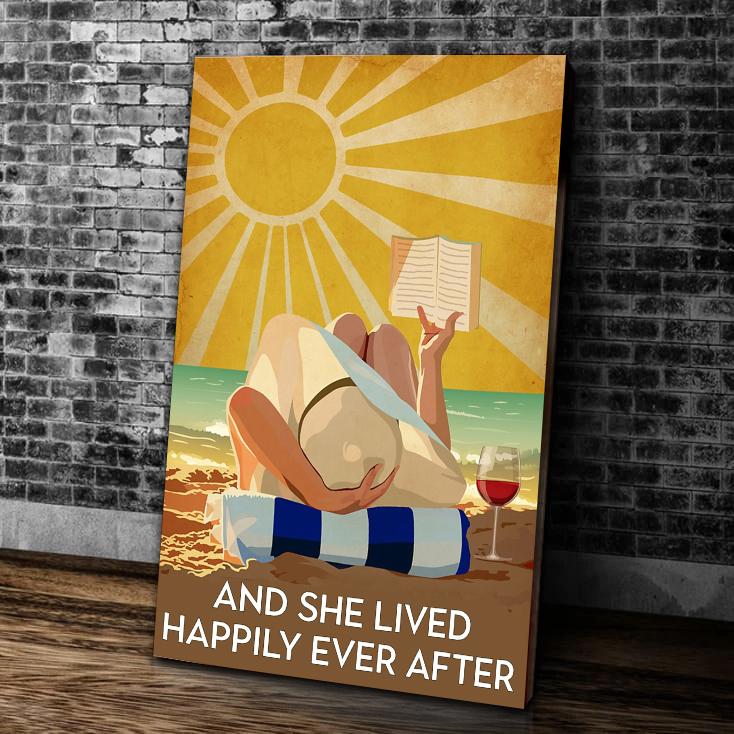 And She Lived Happily Ever After Love Reading Canvas Prints