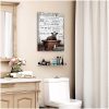 Angus Cow In The Bathtub On Vintage Rustic Wood Bathroom Rules Farm Farmhouse Canvas Prints Wall Art Decor