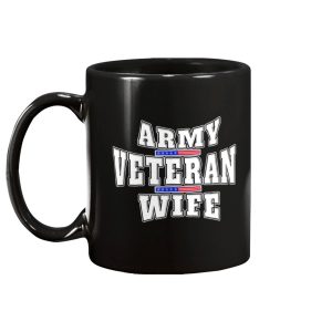Army Veteran Proud Wife American Flag Pride Gift Mug 2