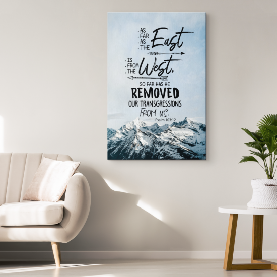 As Far As The East Is From The West Psalm 10312 Canvas Wall Art 1 1