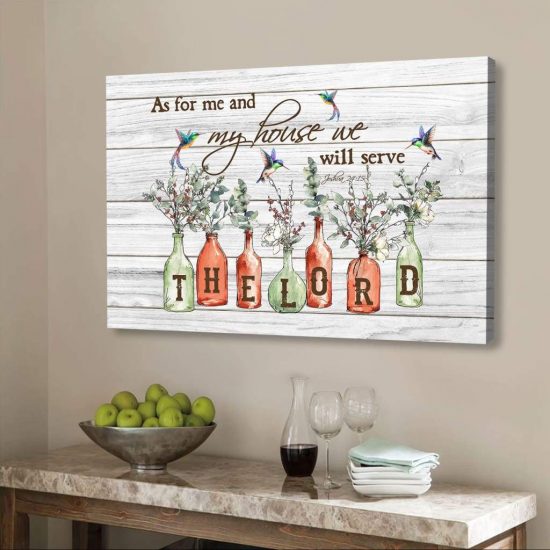 As For Me And My House Joshua 24:15 Bible Verse Wall Art Canvas
