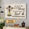 As For Me And My House Personalized Family Name Wall Art Canvas