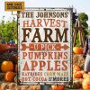 Autumn Harvest Farm Pumpkins Apples Custom Classic Metal Signs