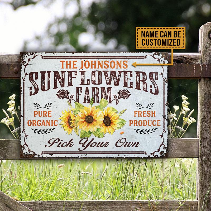 Autumn Sunflower Farm Pure Organic Custom Classic Metal Signs
