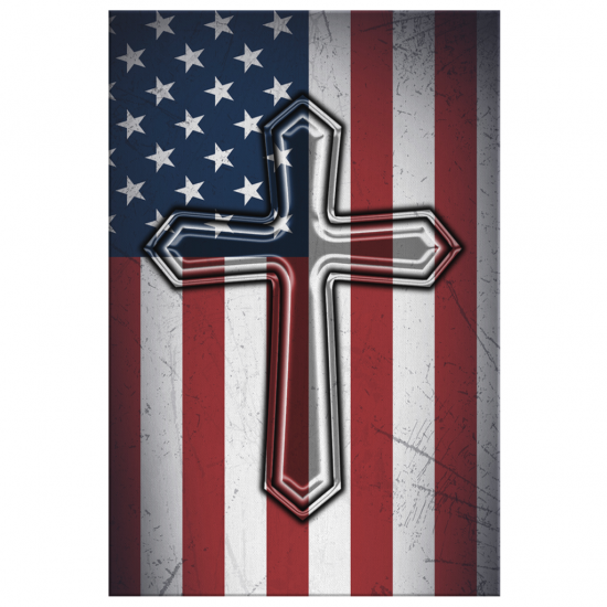 Awesome American Flag Cross Canvas Print 2