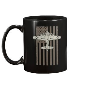 B17 Bomber WW2 Plane Aircraft USA Flag Veteran Pilot Gift Mug 2