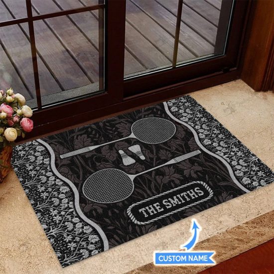 Badminton Personalized Custom Name Doormat Welcome Mat 1