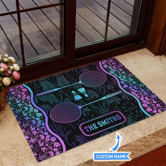 Badminton Personalized Custom Name Doormat Welcome Mat 2