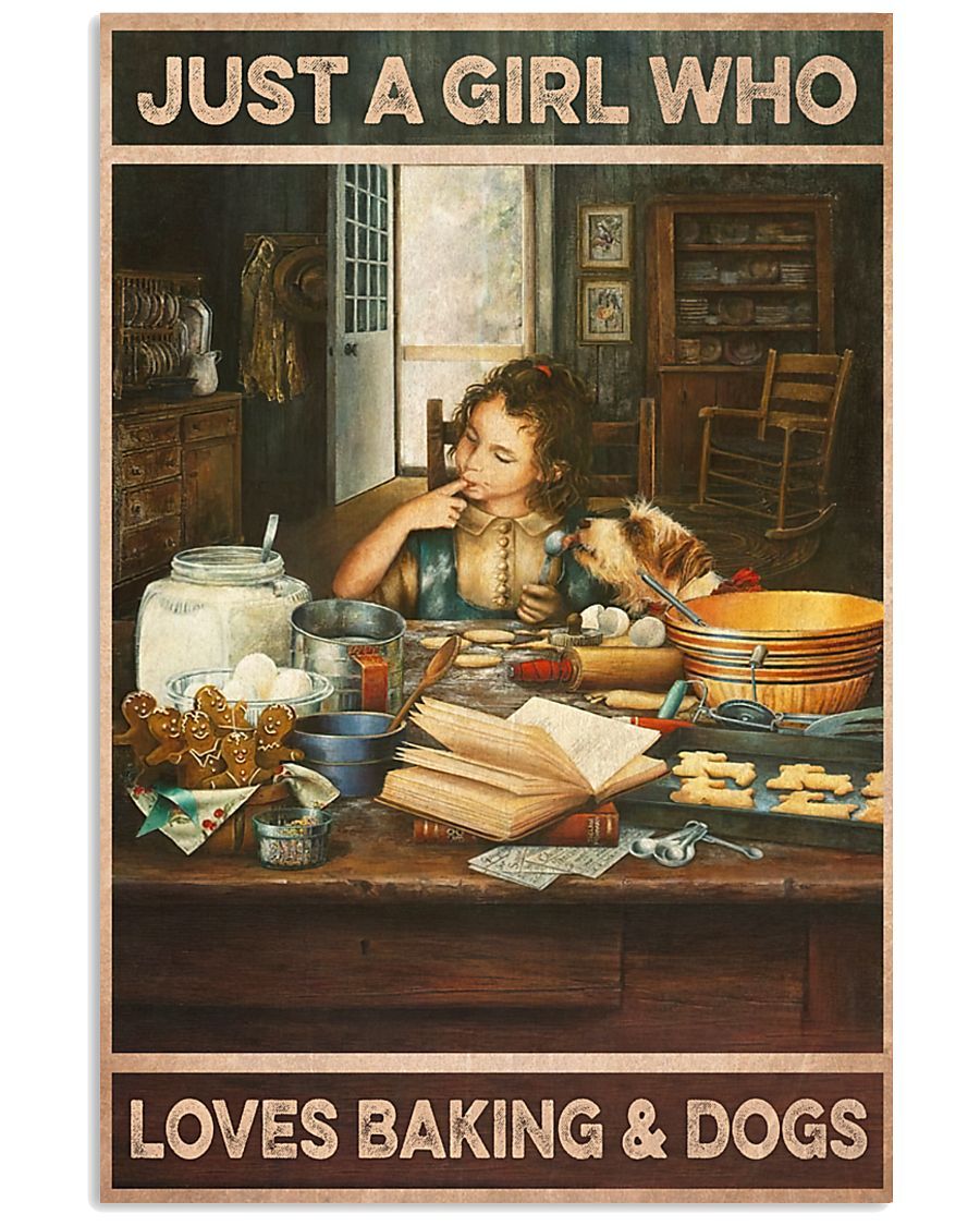 Baking-Canvas-Just-A-Girl-Who-Loves-Baking-Dogs-Canvas-Prints-Wall-Art-Decor Baking Canvas Just A Girl Who Loves Baking & Dogs Canvas Prints Wall Art Decor