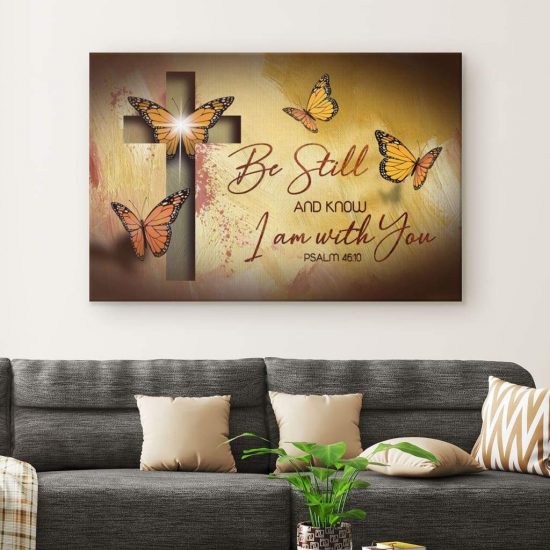 Be Still And Know I Am With You Psalm 4610 Bible Verse Wall Art Canvas 1