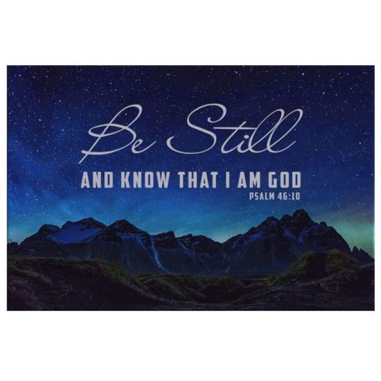 Be Still Know That I Am God Psalm 4610 Mountain Stars Wall Art Canvas 2