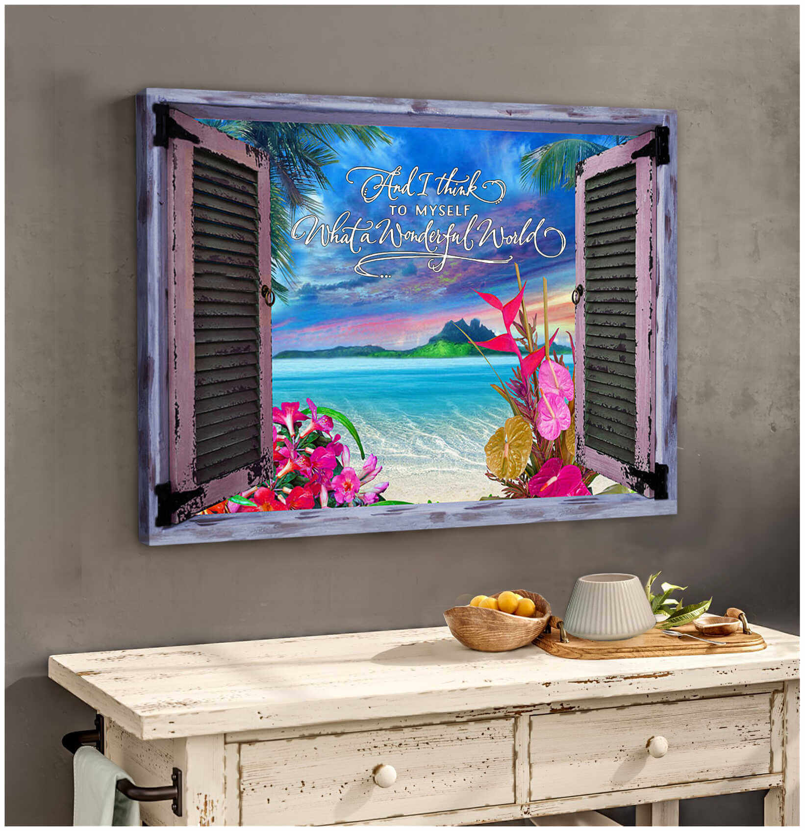 Beach Canvas Wonderful World Wall Art Decor Teehall Live Creatively