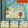Beach Family Where Begins And Love Never Ends Custom Wood Rectangle Sign