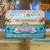 Beach Flamingo Paradise Custom Classic Metal Signs