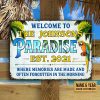 Beach House Parrot Paradise Memories Are Made Custom Classic Metal Signs