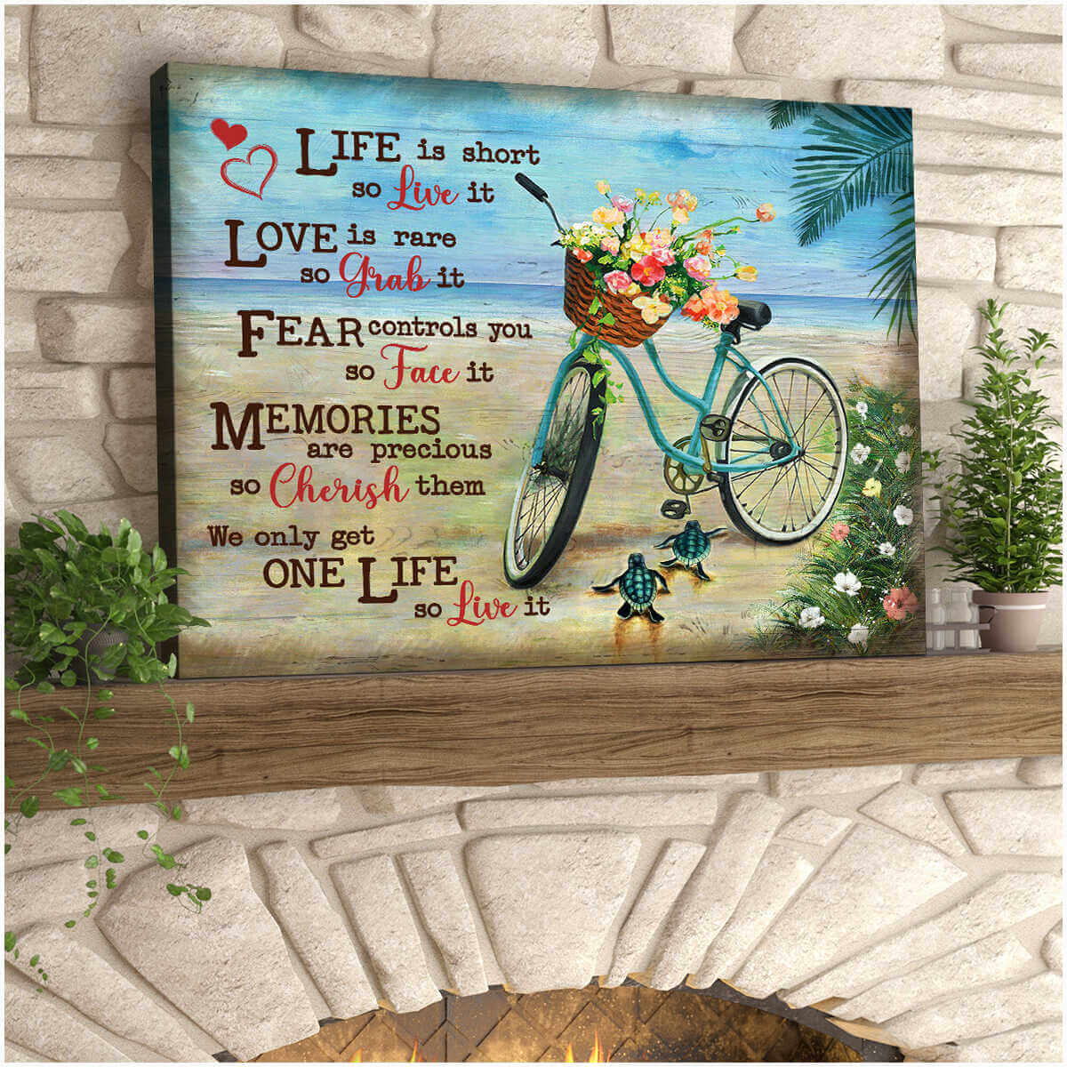 Beautiful Beach And Turtle Canvas Live It Wall Art Decor