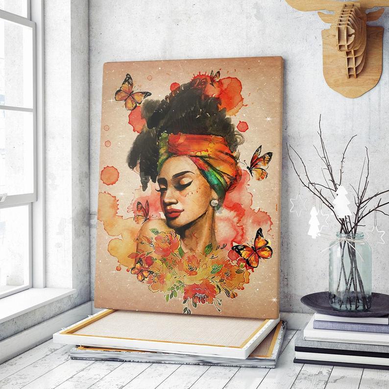 Beautiful Black Women Portrait Canvas