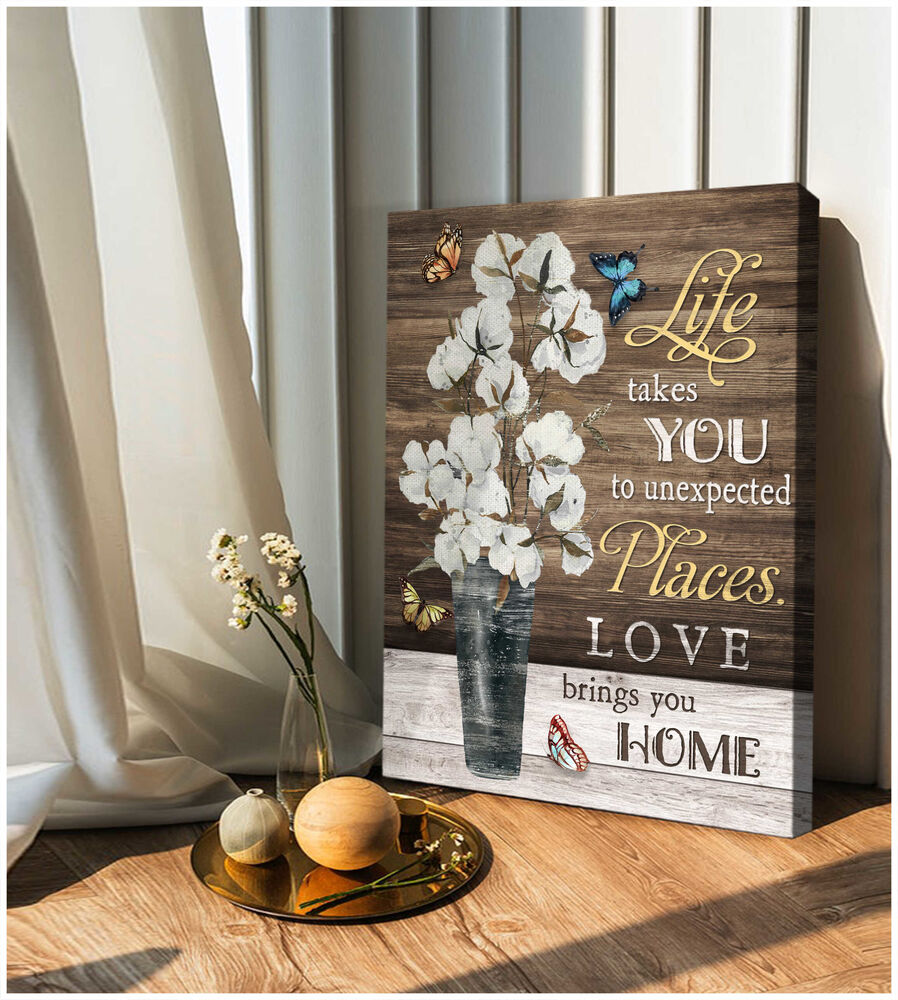 Beautiful-Cotton-Flowers-And-Butterflies-On-Vintage-Wood-Life-Takes-You-Unexpected-Places-Love-Brings-You-Home-Farmhouse-Canvas-Prints-Wall-Art-Decor-2 Beautiful Cotton Flowers And Butterflies On Vintage Wood Life Takes You Unexpected Places Love Brings You Home Farmhouse Canvas Prints Wall Art Decor 2