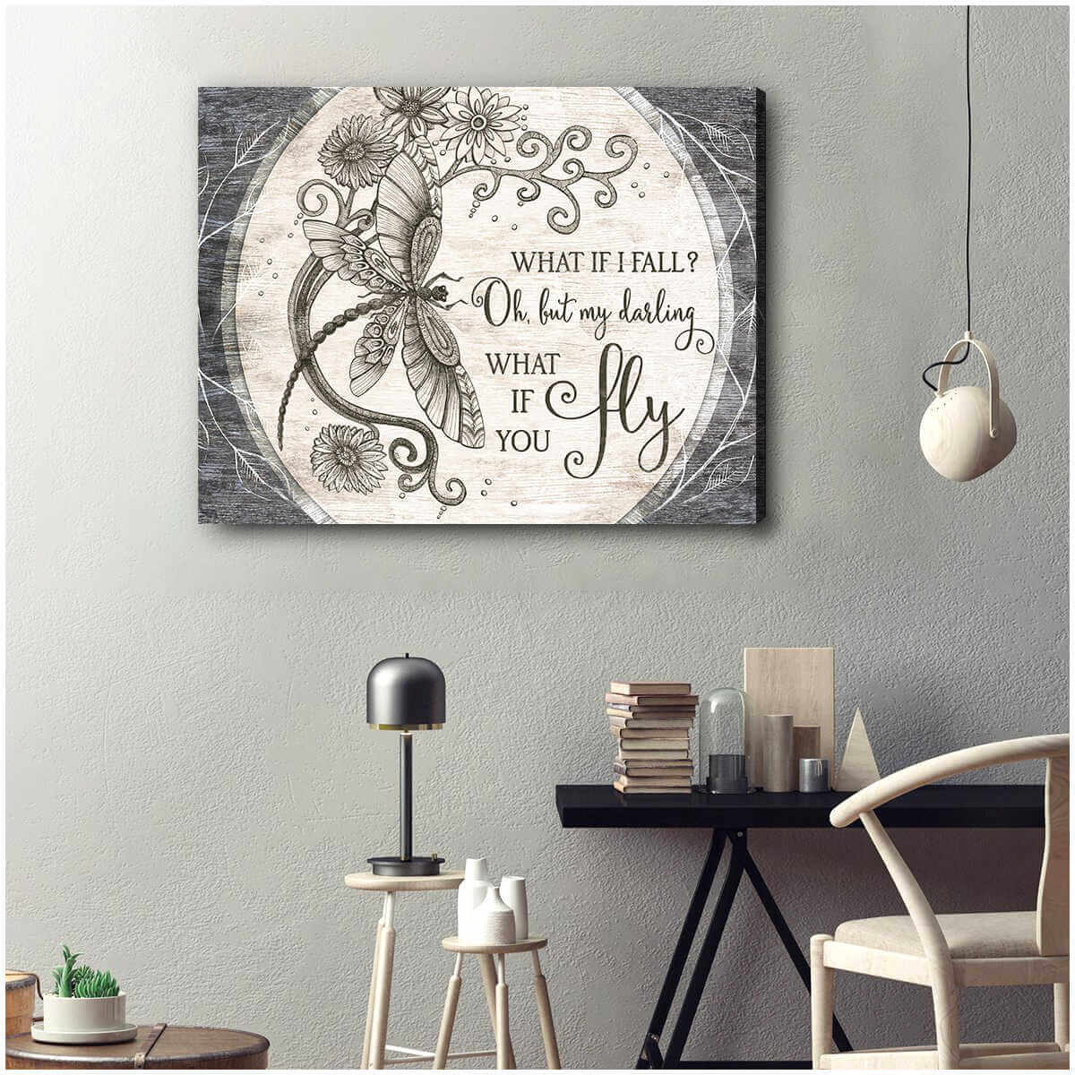 Beautiful Dragonfly Canvas What If You Fly Wall Art Decor Teehall