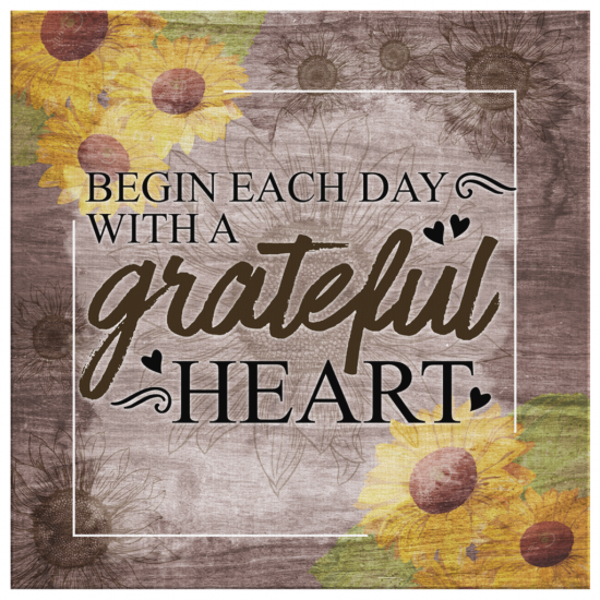 Begin Each Day With A Grateful Heart Canvas Wall Art 2
