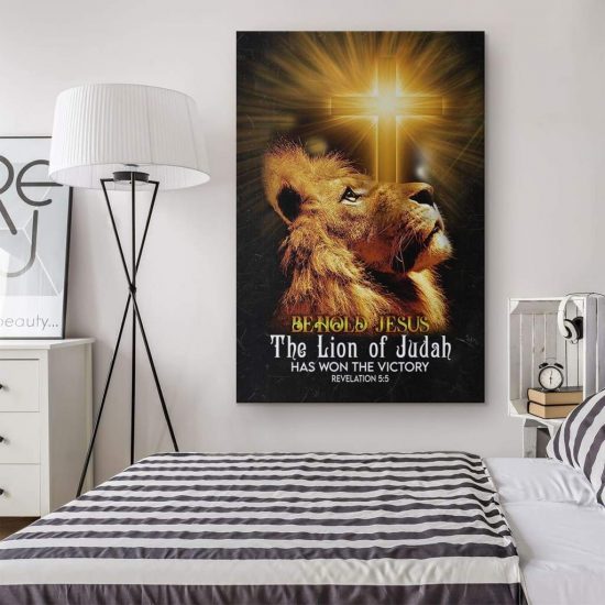 Behold Jesus The Lion Of Judah Canvas Wall Art 1