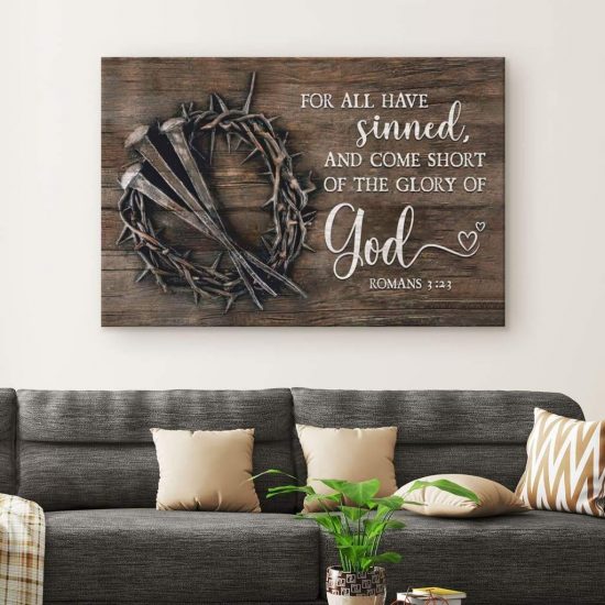 Bible Verse Wall Art For All Have Sinned Kjv Romans 323 Canvas Print 1