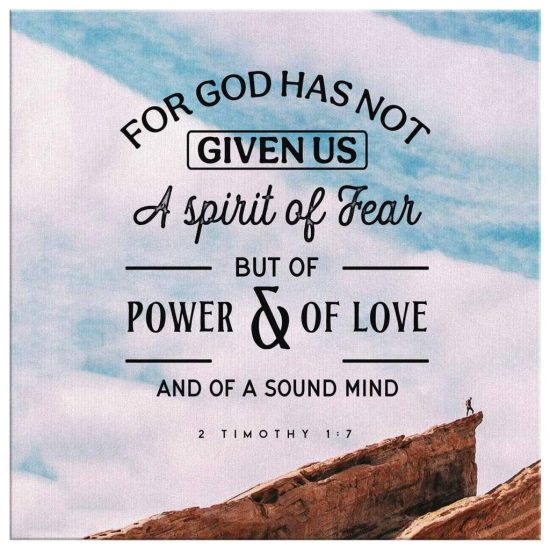 Bible Verse Wall Art For God Has Not Given Us A Spirit Of Fear 2 Timothy 17 Canvas Art 2