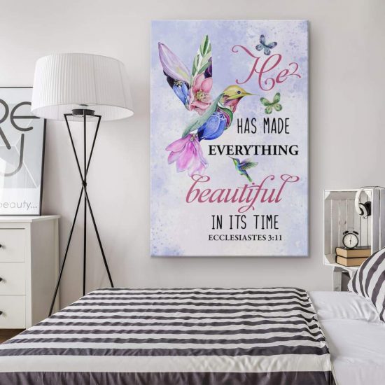 Bible Verse Wall Art He Has Made Everything Beautiful In Its Time Ecclesiastes 311 Canvas Prints Wall Art Decor 1