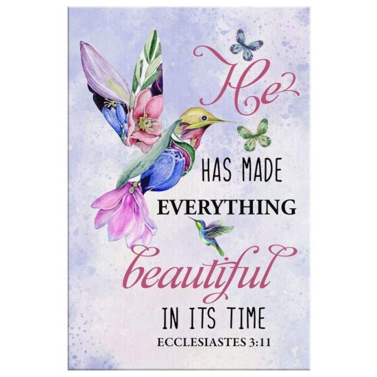 Bible Verse Wall Art He Has Made Everything Beautiful In Its Time Ecclesiastes 311 Canvas Prints Wall Art Decor 2