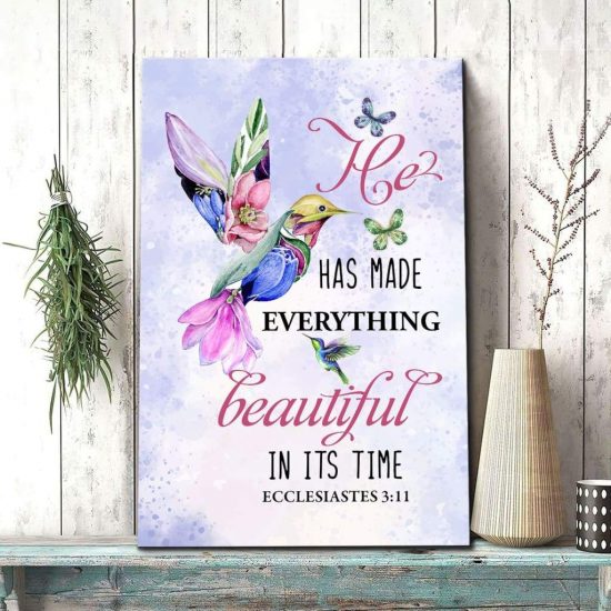 Bible Verse Wall Art: He Has Made Everything Beautiful In Its Time Ecclesiastes 3:11 Canvas Prints Wall Art Decor