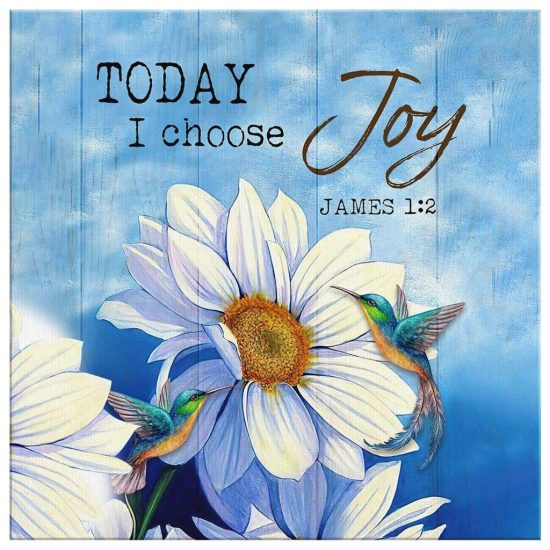 Bible Verse Wall Art Hummingbird With Daisies Today I Choose Joy James 12 Canvas Prints Wall Art Decor 2