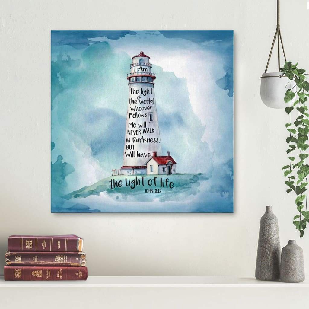 Bible Verse Wall Art: I Am The Light Of The World John 8:12 Canvas Print