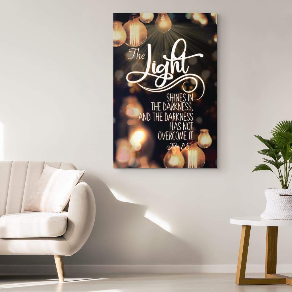 Bible Verse Wall Art: John 1:5 The Light Shines In The Darkness Canvas ...