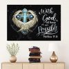 Bible Verse Wall Art - Matthew 19:26 With God All Things Are Possible Canvas Print