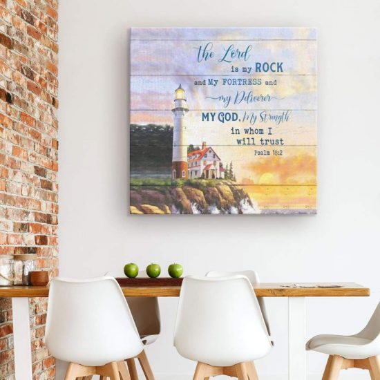 Bible Verse Wall Art The Lord Is My Rock Psalm 182 Kjv Canvas Print 1