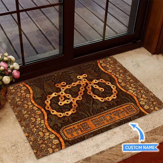 Bicycle Chain Personalized Custom Name Doormat Welcome Mat 2