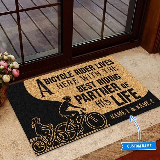 Bicycle Personalized Custom Name Doormat Welcome Mat 3