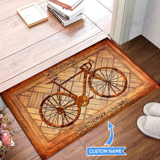 Bicycle Personalized Custom Name Doormat Welcome Mat