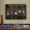 Billiard Types Of Customized Classic Metal Signs