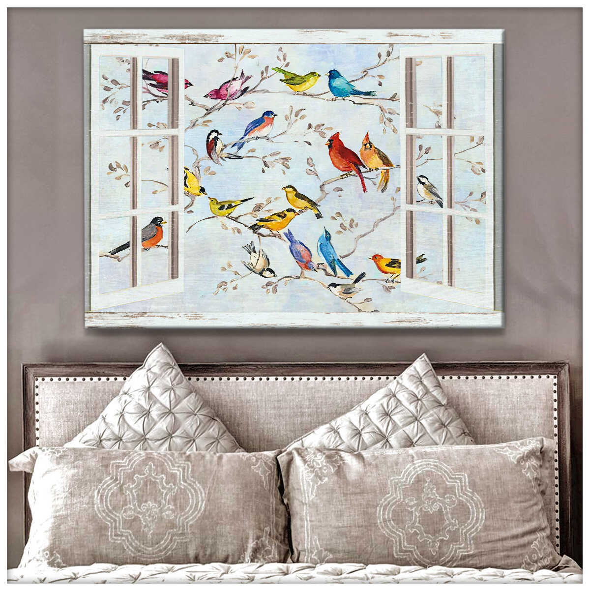 Birds And Windows Canvas Prints Wall Art Decor
