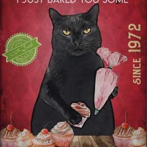 Black Cat Bakery Wall Art Canvas I Just Baked You Some Shut The Fucupcakes Canvas