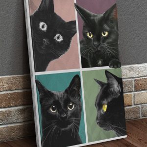 Black Cat Face Gallery Wall Art