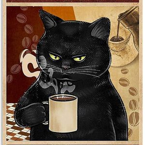 Black Cat Wall Art Gearsly I Hate Everyone Cat After Coffee I Feel Good About Hating Everyone Canvas