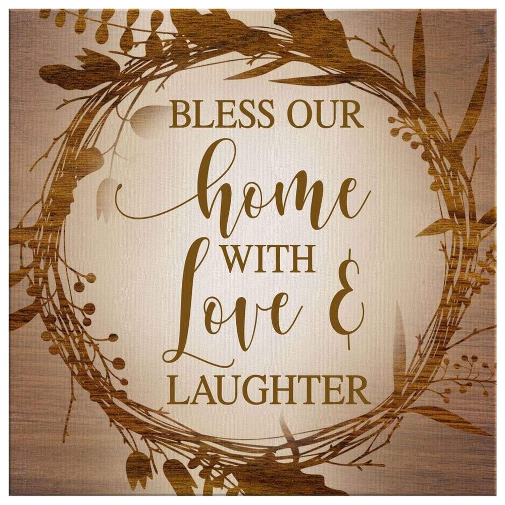 Bless-Our-Home-With-Love-And-Laughter-Canvas-Blessed-Wall-Art-2 Bless Our Home With Love And Laughter Canvas Blessed Wall Art 2