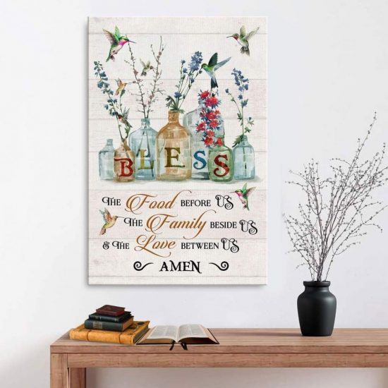 Bless The Food Before Us Canvas Wall Art