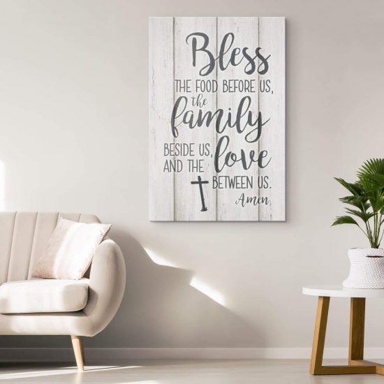 Bless The Food Before Us Christian Wall Art Canvas 1