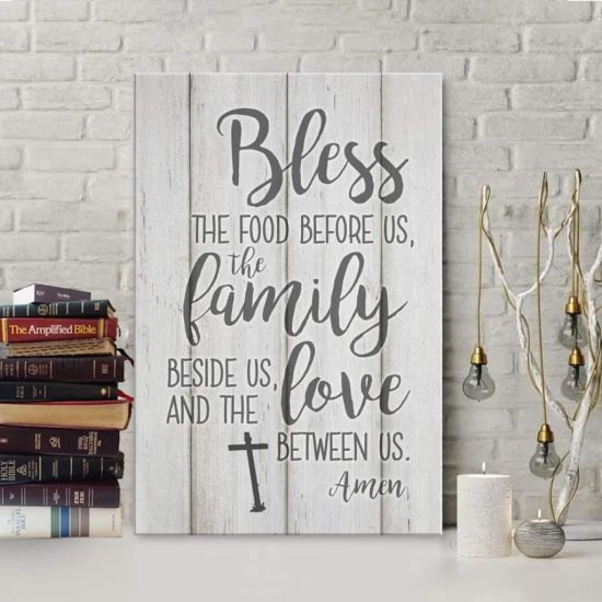 Bless The Food Before Us Christian Wall Art Canvas