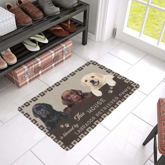 Blessed By Paws Labrador Retriever  Dogs Lover Doormat Welcome Mat